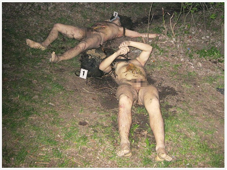 Chechen War style tortured and mutilated bodies of Horlivka MP Vladimir Rybak and 19 y.o. Kyiv University student Yuriy Popravko. This is 1st time ever such killings have been conducted on continental Europe by Russian army.